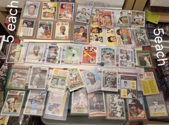 1950s to 1970s Baseball Cards $5 Each Card