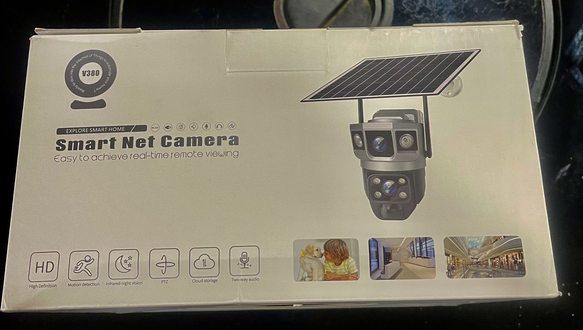 New Smart Net Camara Solar HD Motion Detection Infrared Night Vision Pts Cloud Storage Two Way Audio