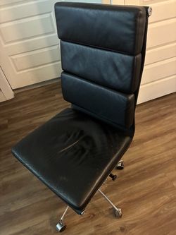 Real Leather Chair with wheels