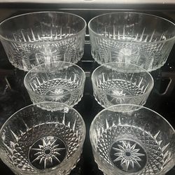 Clear glass dish 6 pcs. set - Used