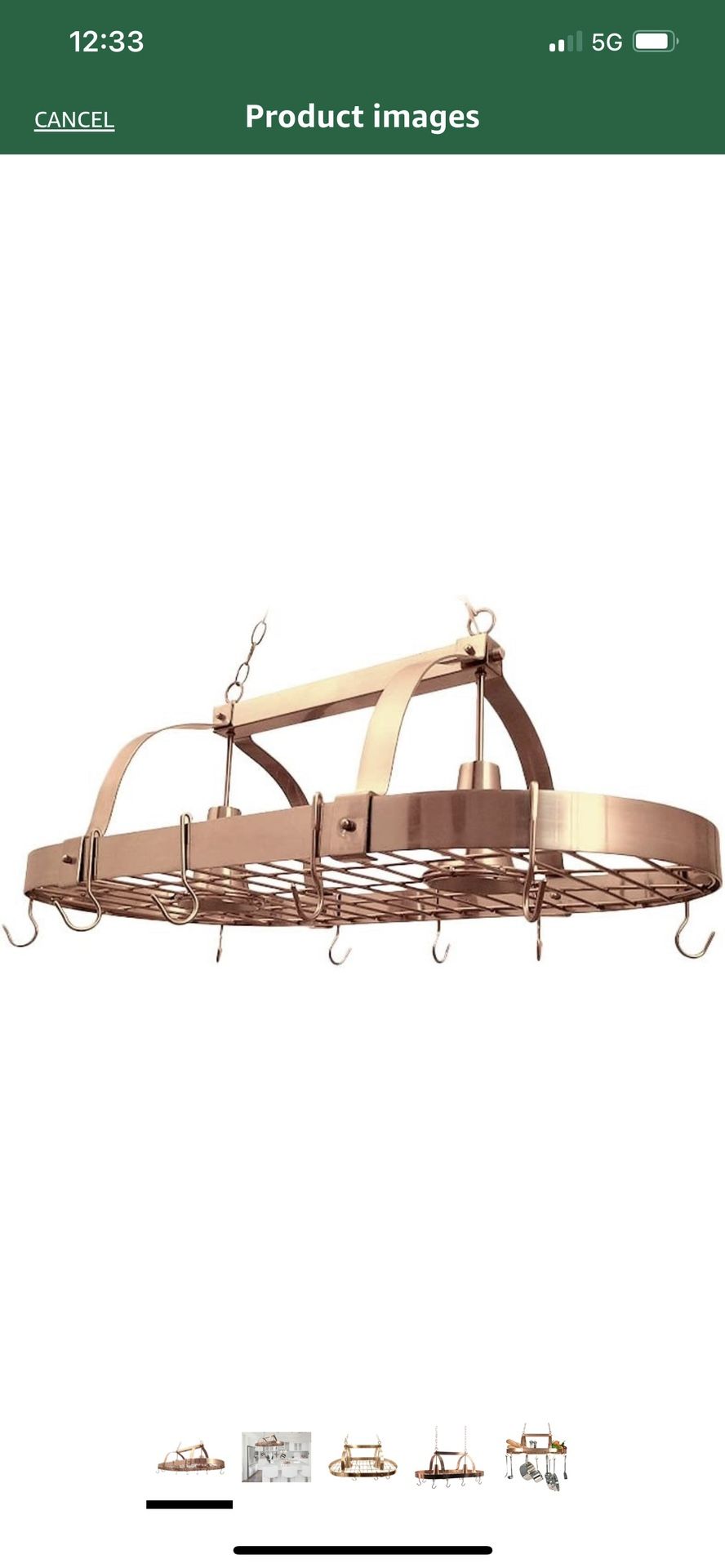 Copper Pot Rack With Lights 