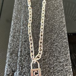 Tiffany Sterling Silver "C" Padlock Pendant Necklace 