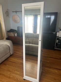 Rolling Lighted Mirrored Vanity