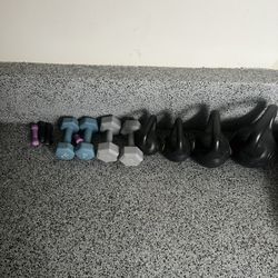 Dumbbells & Kettlebells (Lightly Used)