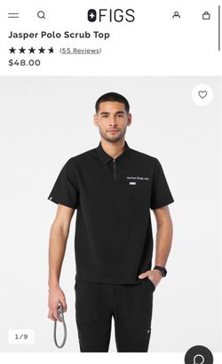 FIGS Jasper Polo Scrub Top Men size S