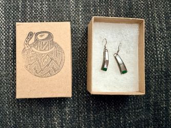 NEW Southwestern Mother of Pearl & Inlay Dangle Earrings