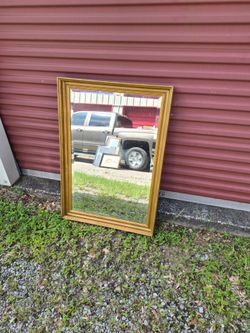 Wood framed accent Mirror