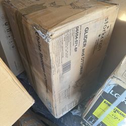 Tuscany White with Pink Swirl Cushion Glider and Ottoman Set