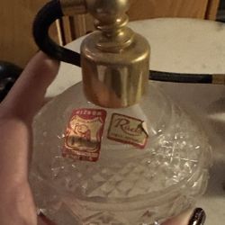 Vintage Crystal Perfume Bottle W/ Atomizer - $30