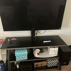 Decently Used Flatmount Tv Stand For Sale 