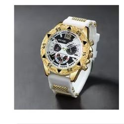 Men’s White & Gold Watch