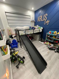 Black loft bed