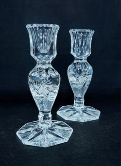 Pinwheel Crystal Candleholders