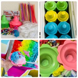 Snow Cone Flower Cups/Straws/Gloves/Plastic Spoons/Umbrella Picks