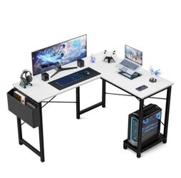 White L Shaped Computer Desk