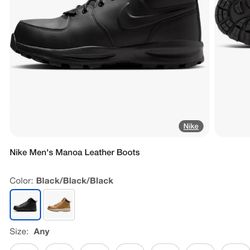 Never Worm Black Leather Nike Boots 10.5