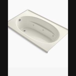 Kohler Sunward Collection 72" Undermount or Drop In Jetted Whirlpool Bath Tub with Reversible Drain