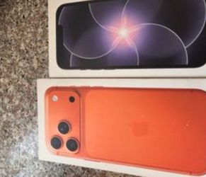 Apple iPhone 16 Pro Orange and iPhone 17 black–