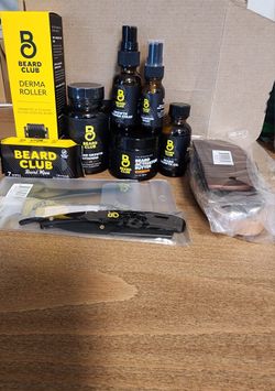 Kit avanzado de crecimiento de barba The Beard Club - Rodillo Derma, aceite de crecimiento, vitaminas y spray de vitaminas, champú y cepillo de cerdas