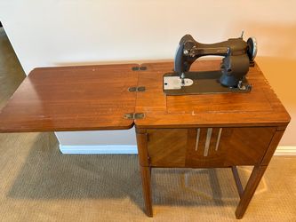 National Vintage Sewing Machine with Cabinet