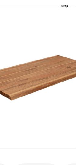 HARDWOOD REFLECTIONS 4 ft. L x 30 in. D Finished Teak Solid Wood Butcher Block Desktop Countertop with Live Edge Store SKU# 1006-797-378