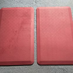 2 Anti Fatigue Kitchen Floor Mat 20” X 34” Red