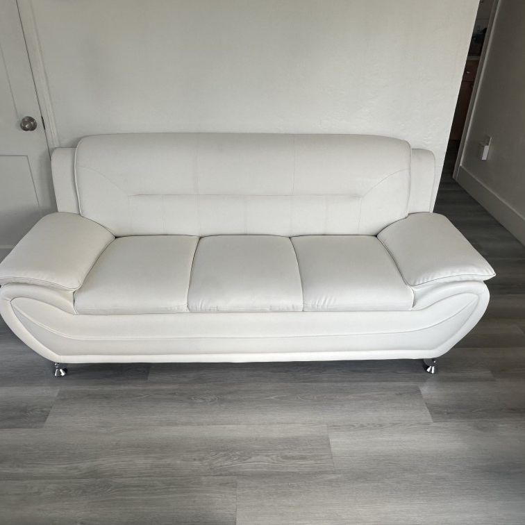 Sofa  White Leatherette
