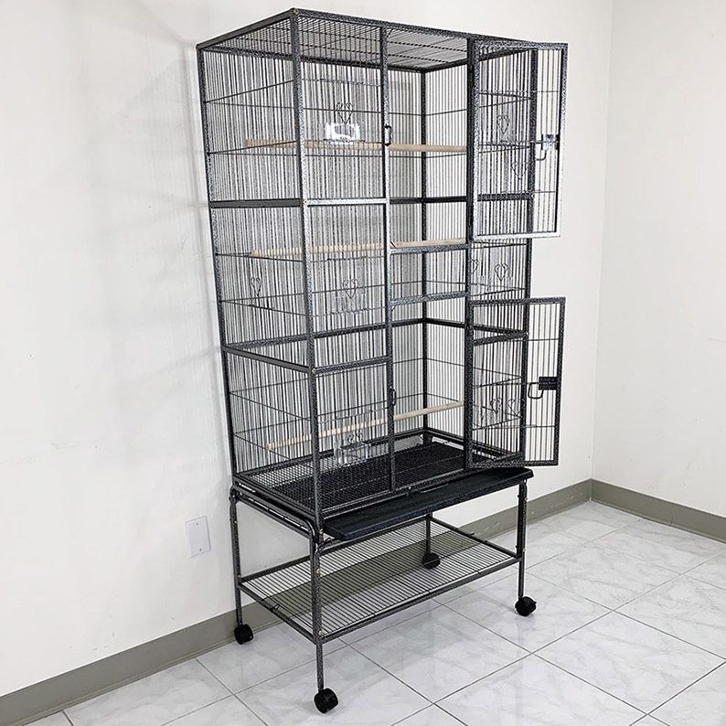$160 (New in Box) X-Large 69” bird cage for mid-sized parrots cockatiels conures parakeets lovebirds budgie, 31x19x69” 