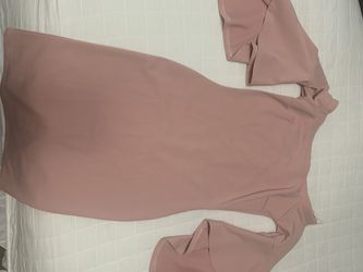 Blush pink midi dress bell sleeves -could be off shoulder size small. Brand new