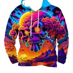 Men's Medium Skull N Cloud Hoodie. Brand New