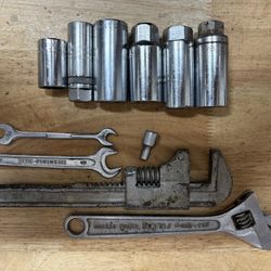 Assortment Of Hand Tools With Mercedes-Benz Box Wrench
