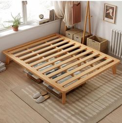 Iotxy King Platform Bed Base - 14 Inch Solid Wood Mattress Foundation
