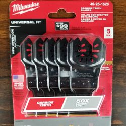 Milwaukee 1-3/8 in. Carbide Universal Fit Extreme Wood and Metal Cutting Multi-Tool Oscillating Blade - 5-Pack -  (49-25-1526)