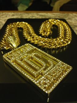 14K Gold Plated Miami Cuban With Dream Chasers Pendant