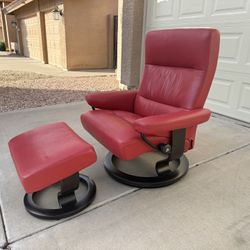 Ekornes Stressless “ Pacific “ Recliner and Ottoman