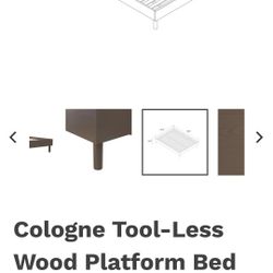 DHP COLONGE TOOL-LESS WOOD PLATFORM BED FRAME 