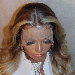  22 Inch Ombre Rooted Platinum Blonde Lace Front Wig Make Offer