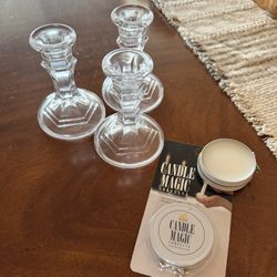 Glass Candlestick Holders w/ Adhesive - Includes 6 Boxes Of Candlesticks