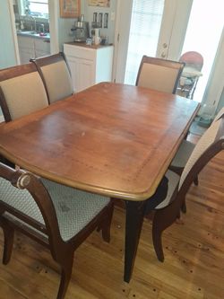 Wood table with 6 chairs