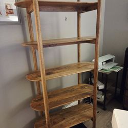 Modern solid wood etagere style bookshelf