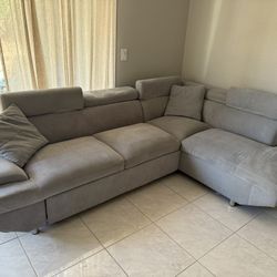 Gray Sectional Sofa w/ Pull-Out — San Dimas CA — MUST GO!