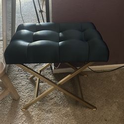 Green velvet stool