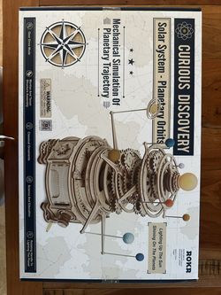 ROKR Solar System Mechanical Model Kit – New, Sealed – STEM Wooden Orrery