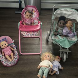 Lot Of Dolls And Accessories All Together