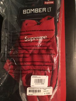 Supreme fox racing red gloves size medium new in plastic for Sale