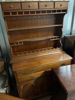 Kitchen/dining room solid maple hutch, antique