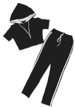 Side striped hooded lounge set