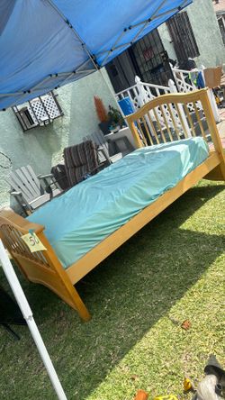 Twin bed with mattress