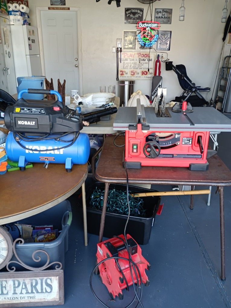 Air Compressor And Table Saw