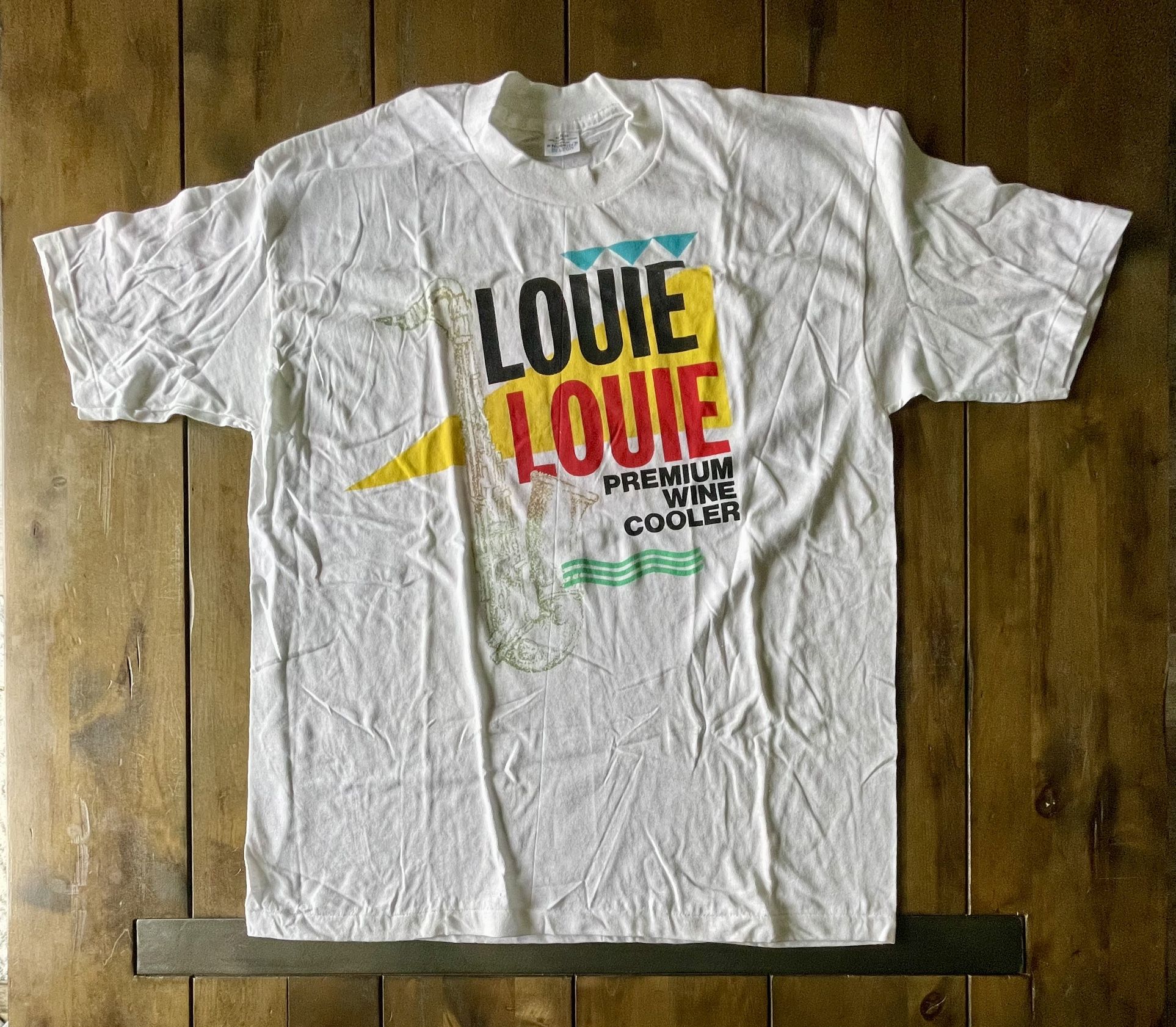 Rare Vintage 1980s LOUIE LOUIE Premium Wine Cooler T-Shirt (Size XL)
